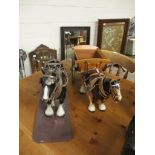 TWO MODELS OF SHIRE HORSES WITH PLOUGH AND CART (2)