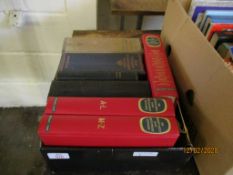 BOX CONTAINING DICTIONARIES ETC