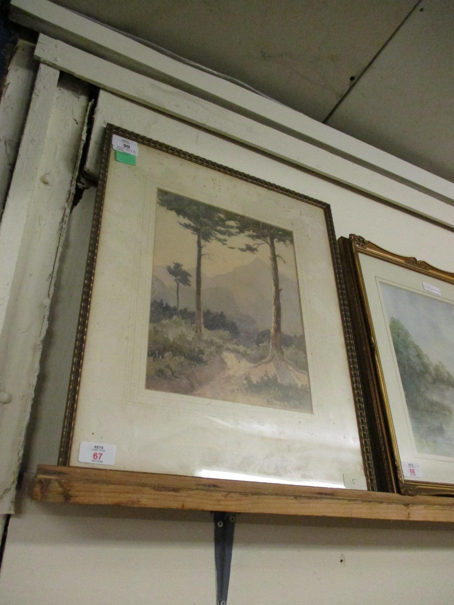 FRAMED WATERCOLOUR OF A LANDSCAPE BY JAMES PARRY