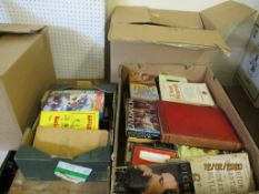 THREE BOXES OF PAPERBACK BOOKS ETC