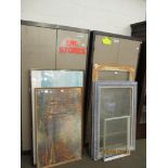 METAL DOUBLE DOOR CUPBOARD AND ONE MATCHING (2)