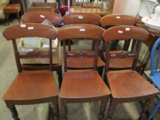 SET OF SIX 19TH CENTURY MAHOGANY HARD SEATED BAR BACK DINING CHAIRS