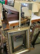 MIRRORS, GILT FRAMED PICTURE FRAME, CREAM MIRROR ETC