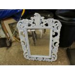 BLUE PAINTED ROCOCO TYPE WALL MIRROR