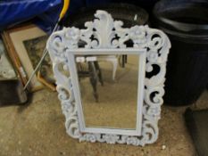 BLUE PAINTED ROCOCO TYPE WALL MIRROR