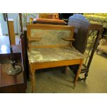 19TH CENTURY SATINWOOD MARBLE TOP AND BACKED WASH STAND