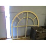 GOOD QUALITY WHITE PAINTED ARCHED TOP SECTIONAL WINDOW