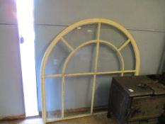 GOOD QUALITY WHITE PAINTED ARCHED TOP SECTIONAL WINDOW