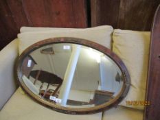 OVAL PAINTED WALL MOUNTED MIRROR