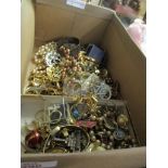 BOX CONTAINING COSTUME JEWELLERY ETC