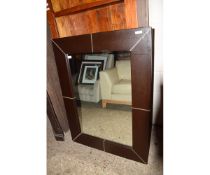 MODERN FABRIC UPHOLSTERED FRAMED LARGE WALL MIRROR