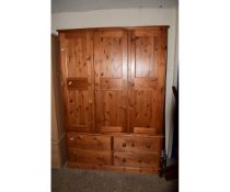 MODERN PINE TRIPLE WARDROBE WITH DRAWERS BELOW