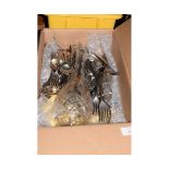 BOX VARIOUS PLATED CUTLERY AND GLASS WARE