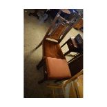 ARTS & CRAFTS STYLE CHAIR TOGETHER WITH A VICTORIAN PIANO STOOL WITH LIFT UP SEAT