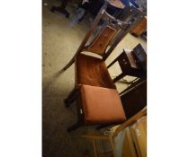 ARTS & CRAFTS STYLE CHAIR TOGETHER WITH A VICTORIAN PIANO STOOL WITH LIFT UP SEAT