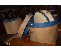 TWO VINTAGE DRUM CASES AND FURTHER DRUM