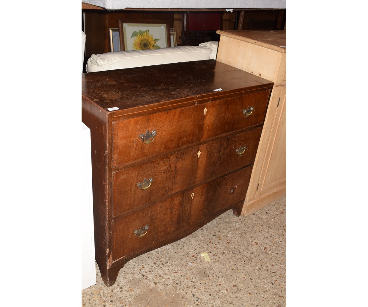 19TH CENTURY MAHOGANY THREE DRAWER CHEST