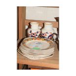 PART FLORAL RIMMED DESSERT SERVICE ETC