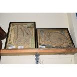 TWO REPRODUCTION PRINTS OF MAPS OF LINCOLNSHIRE AND NORFOLK