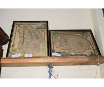 TWO REPRODUCTION PRINTS OF MAPS OF LINCOLNSHIRE AND NORFOLK