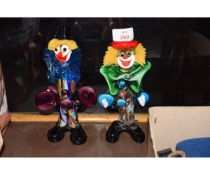 TWO MURANO GLASS CLOWNS