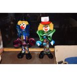 TWO MURANO GLASS CLOWNS