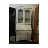 WHITE PAINTED BUREAU BOOKCASE