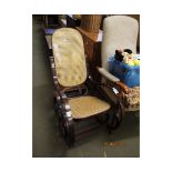 BENTWOOD CANE SEATED AND BACK ROCKING CHAIR