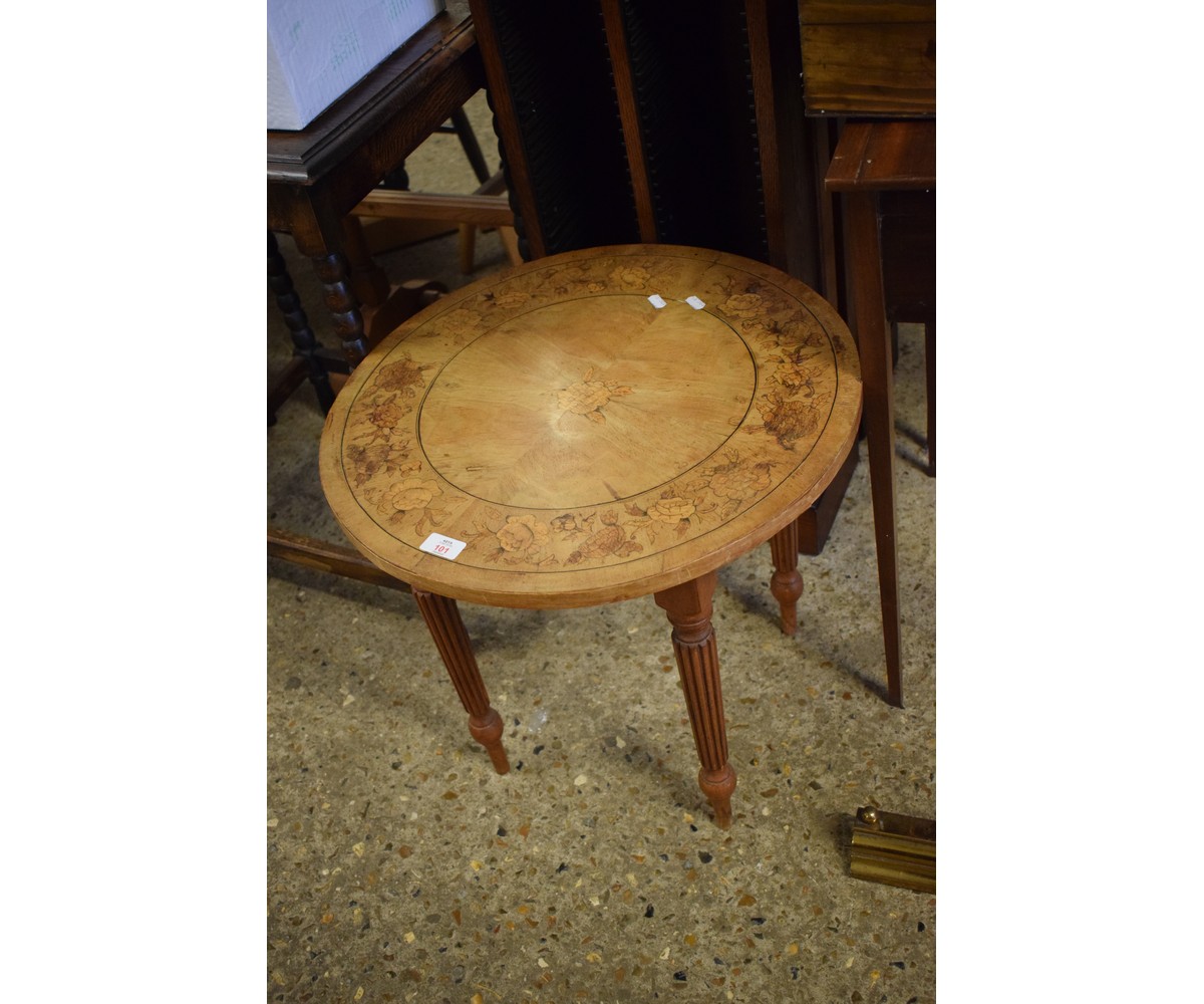 EDWARDIAN AND LATER CIRCULAR INLAID OCCASIONAL TABLE