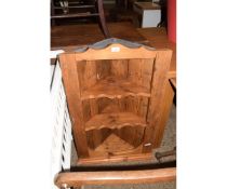 PINE WALL MOUNTING CORNER CUPBOARD