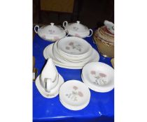 WEDGWOOD "FLAME ROSE" DINNER SERVICE