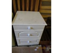 MODERN WHITE SIDE CHEST WITH BRUSHING SLIDE OVER TWO DRAWERS