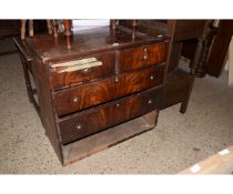 19TH CENTURY MAHOGANY FIVE DRAWER CHEST (ONE DRAWER MISSING) (FOR RESTORATION)