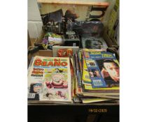 TWO BOXES OF MIXED CHILDREN'S COMICS TO INCLUDE BEANO, WIZZER AND CHIPS, STAR TREK, STAR WARS ETC (