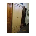 MODERN LIGHT WOOD WARDROBE WITH TWO DRAWERS UNDER