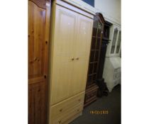 MODERN LIGHT WOOD WARDROBE WITH TWO DRAWERS UNDER