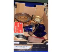 BOX GLASS WARE, METAL WARE, PIPES ETC