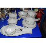 DENBY STONEWARES INCLUDING COVERED SOUP DISHES, PLATES ETC