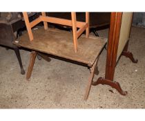 LIGHT OAK RECTANGULAR TABLE ON AN X FRAME SUPPORT