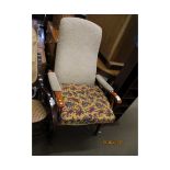 BEECHWOOD FRAMED CREAM UPHOLSTERED ARMCHAIR (MODERN)