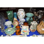 QUANTITY OF VARIOUS DECORATIVE POTTERY INCLUDING SYLVAC, FRUIT MOULDED JUG ETC