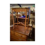 CONTINENTAL KINGWOOD AND MARQUETRY INLAID WORK TABLE, LIFTING LID WITH INTERIOR MIRROR AND