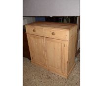MODERN PINE DRESSER BASE WITH TWO DRAWERS OVER CUPBOARD