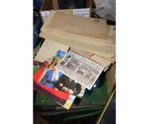 BOX OF VARIOUS VINTAGE POSTCARDS AND EPHEMERA