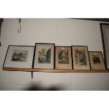 COLLECTION OF FIVE VARIOUS ETCHINGS, MAINLY NORWICH STREET SCENES, SIGNED IN PENCIL BY COLE AND