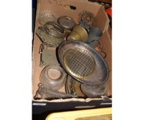 BOX VARIOUS PLATED AND METAL WARE
