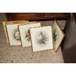 BOX OF VARIOUS COLOURED FLORAL PRINTS
