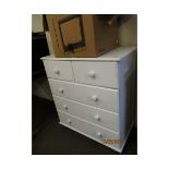 MODERN WHITE PAINTED FIVE DRAWER CHEST