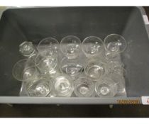 BOX VARIOUS GLASS SUNDAE DISHES ETC