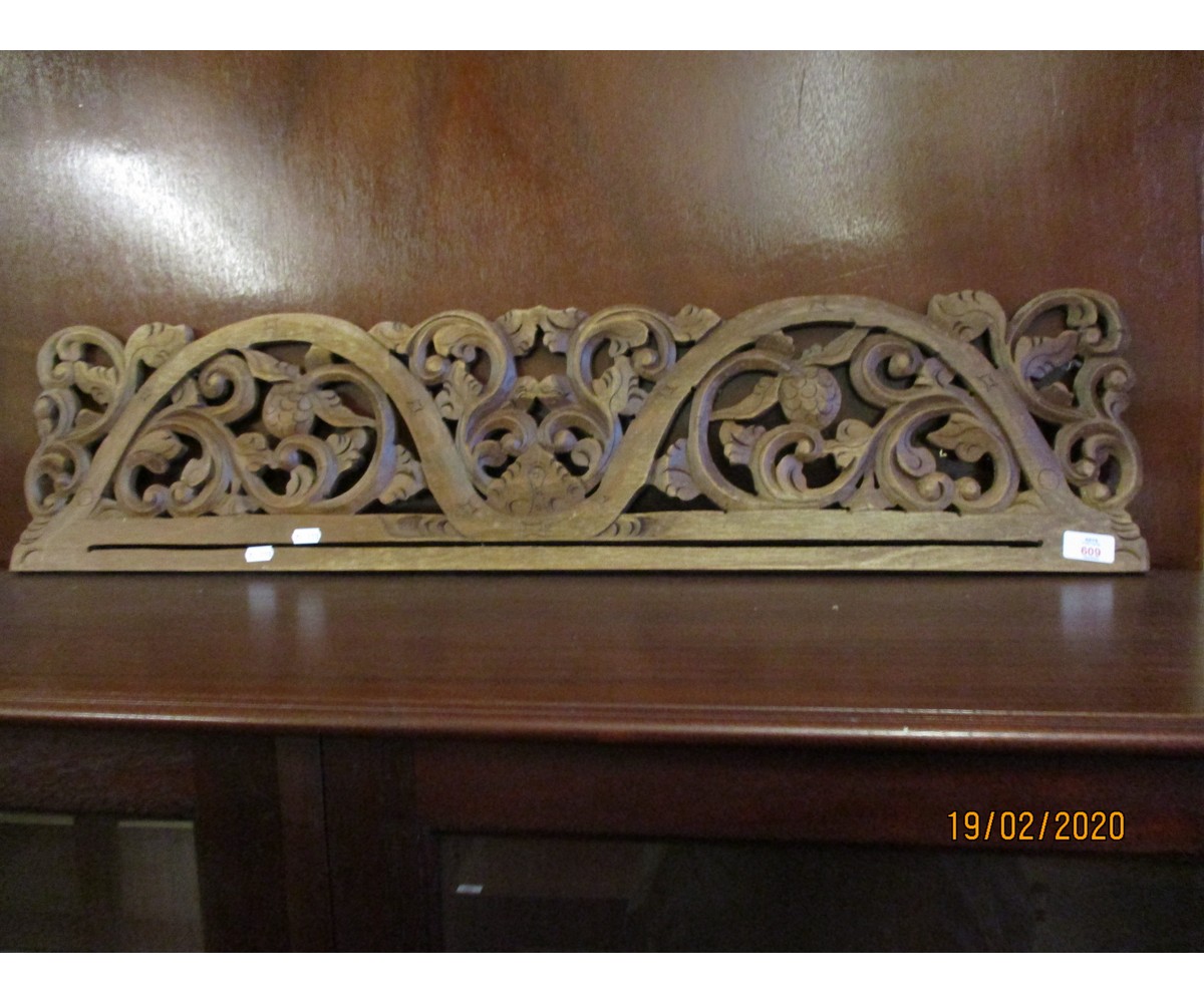 19TH CENTURY SCROLL CARVED CORNICE OR PEDIMENT